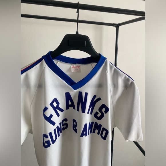 1980s Frank's Guns & Ammo jersey - white and blue - Picture 2 of 4